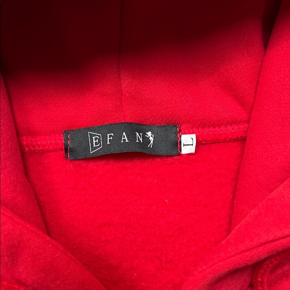 Red Zip-Up Hoodie Heavyweight Big Hood - Picture 3 of 8